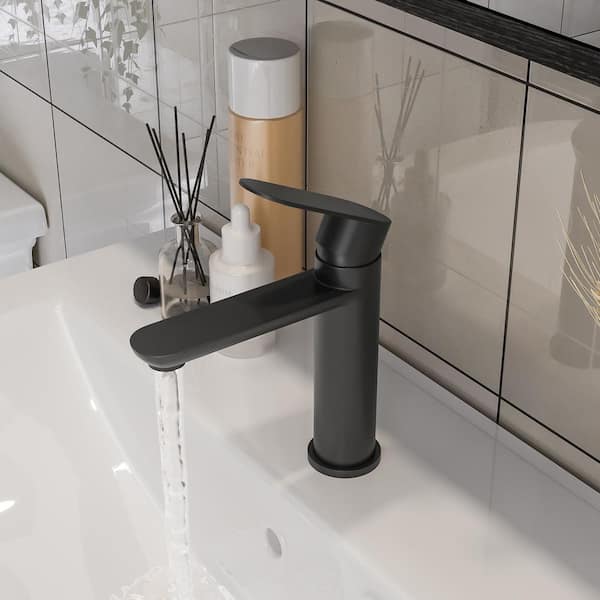 Single Hole Single-Handle Bathroom Faucet in Matte Black