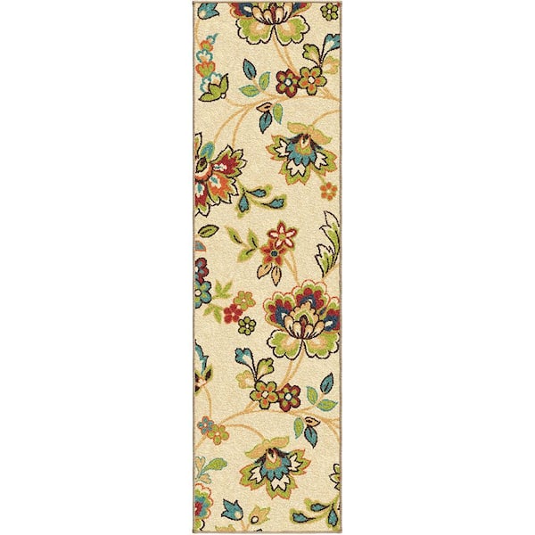 Unbranded Wakeley White 2 ft. x 8 ft. Indoor/Outdoor Runner Rug