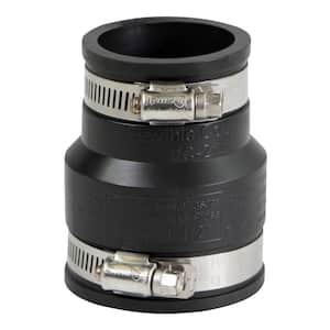 2 in. x 1-1/2 in. PVC Flexible Reducing Coupling with Stainless Steel Clamps