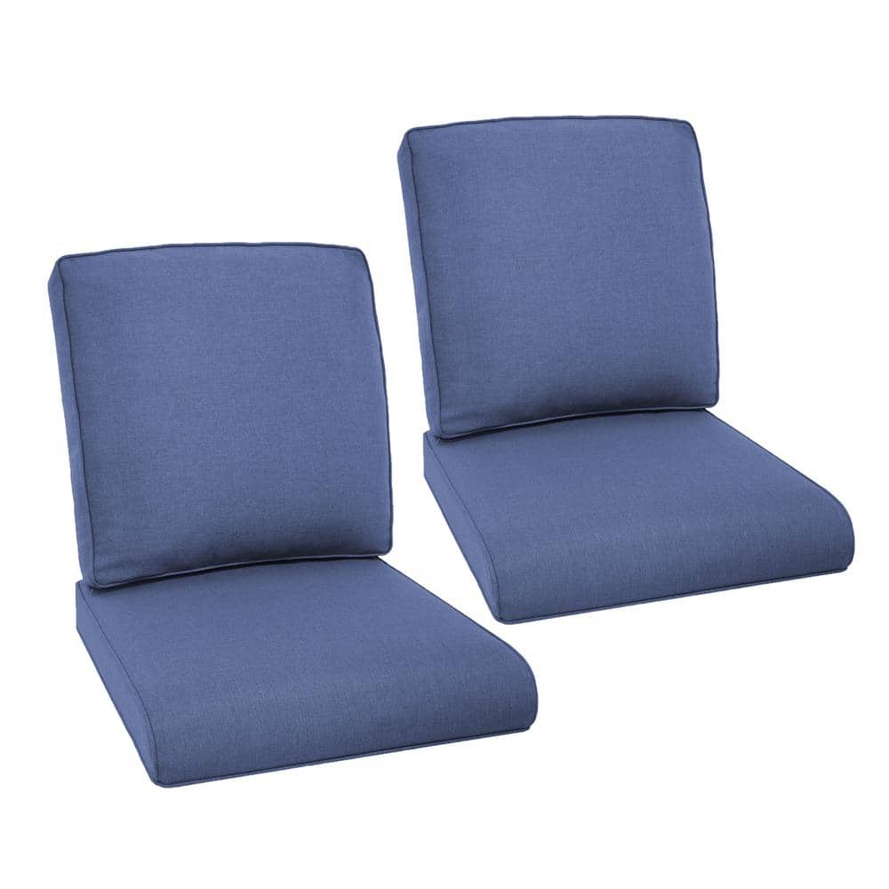 22 in. x 24 in. Deep Seating Outdoor Lounge Chair Replacement Cushion and Back Pillow in Blue (Set of 2) price history on PriceWatchPro