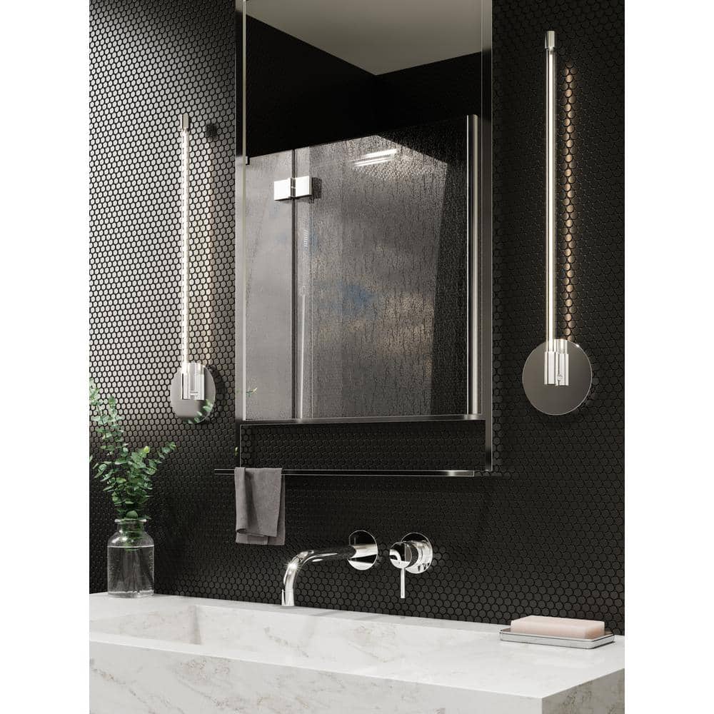 Motif Chrome LED Dimmable Cylinder Sconce 22.5"