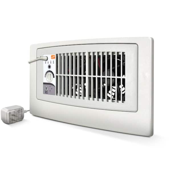 Flush Fit Smart Register Booster Fan in White with Adaptor Plate Included