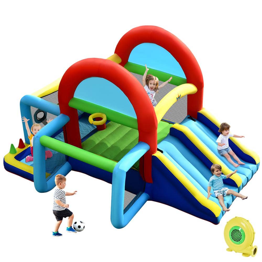 Costway Inflatable Bounce House Kids Bouncy Jumping Castle with Dual ...