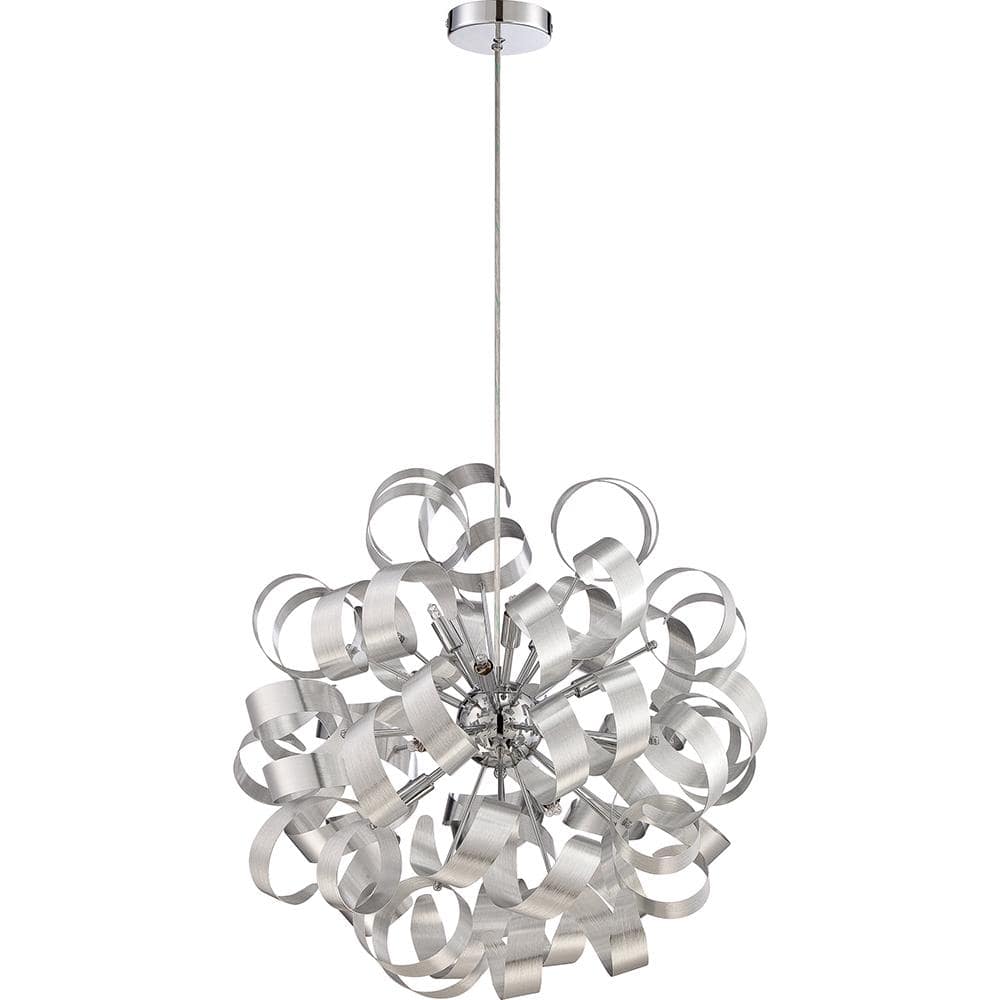 Millenia Silver Globe Pendant with Crystal Incandescent and LED Lighting