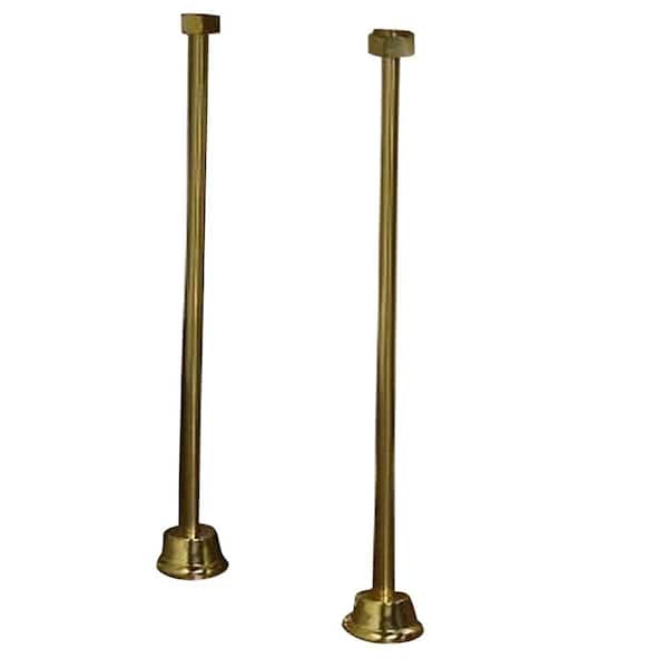Pegasus 1/2 in. x 1/2 in. x 24 in. Polished Brass Straight Freestanding Tub Supply Line Set