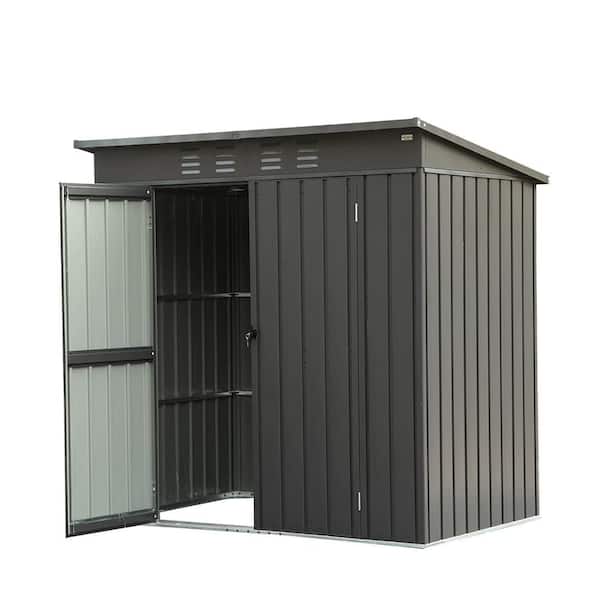 6 ft. W x 4 ft. D Metal Shed with Double Door (24 sq. ft. )