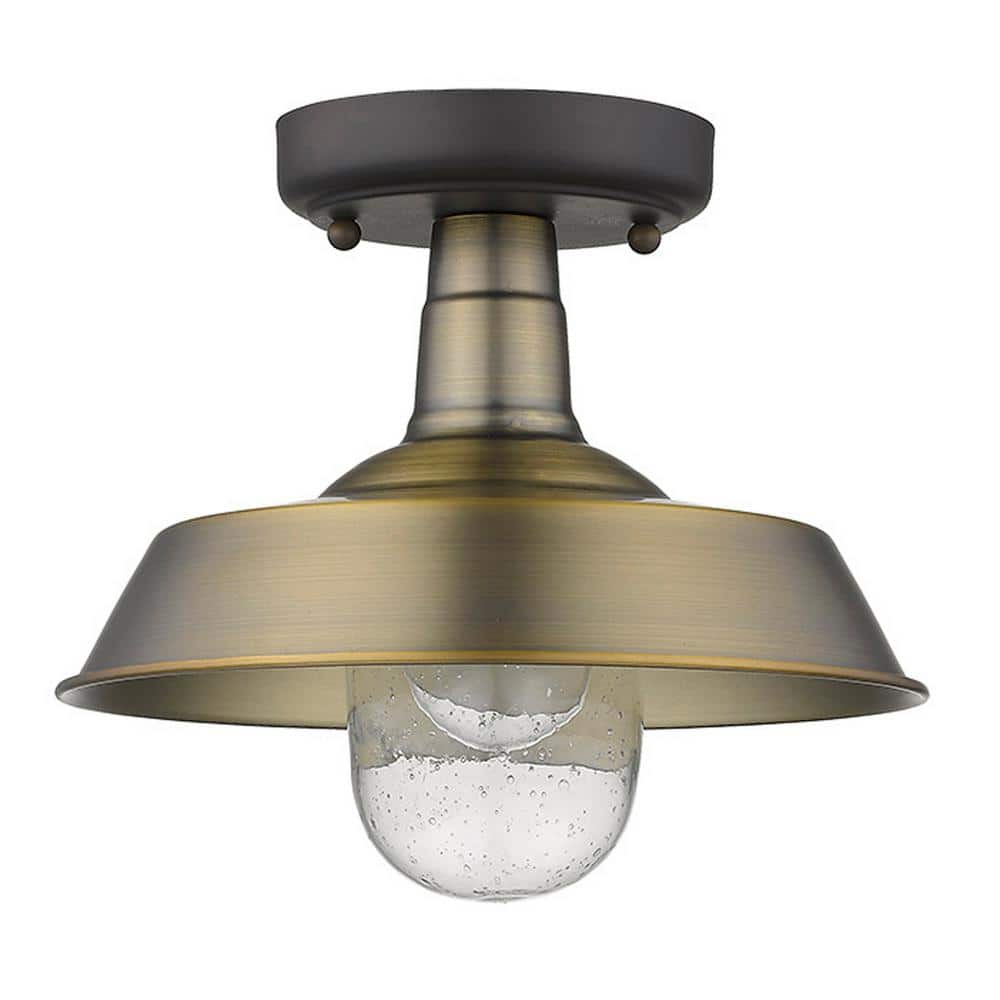 Burry Contemporary Brass and Glass 8" Island Pendant Light
