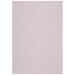 Courtyard Ivory/Soft Pink 9 ft. x 12 ft. Geometric Diamond Indoor/Outdoor Patio  Area Rug