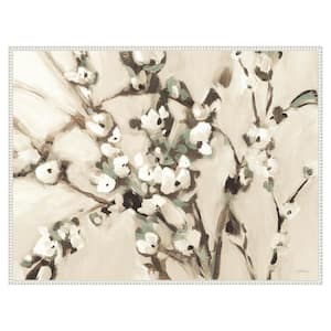 "Wild Floral Branches Neutral" by Katrina Pete 1-Piece Floater Frame Giclee Home Canvas Art Print 32 in. x 42 in.