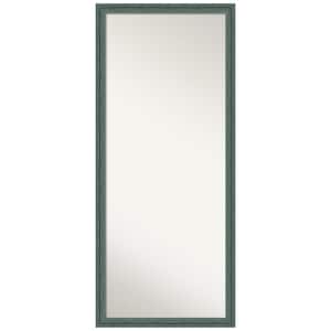 Upcycled Teal Grey 27.5 in. W x 63.5 in. H Non-Beveled Farmhouse Rectangle Wood Framed Full Length Floor Leaner Mirror