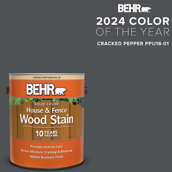 BEHR 1 gal. #PPU18-01 Cracked Pepper Solid Color House and Fence Exterior Wood Stain