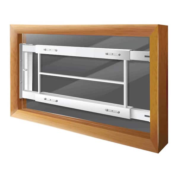 Swing-Away 29 in. to 42 in. Adjustable Width 3-Bar Window Guard, White