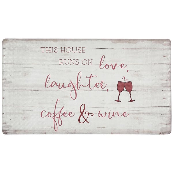 Home Dynamix Cozy Living House Runs On Wine 17.5 in. x 30 in. Anti Fatigue Kitchen Mat