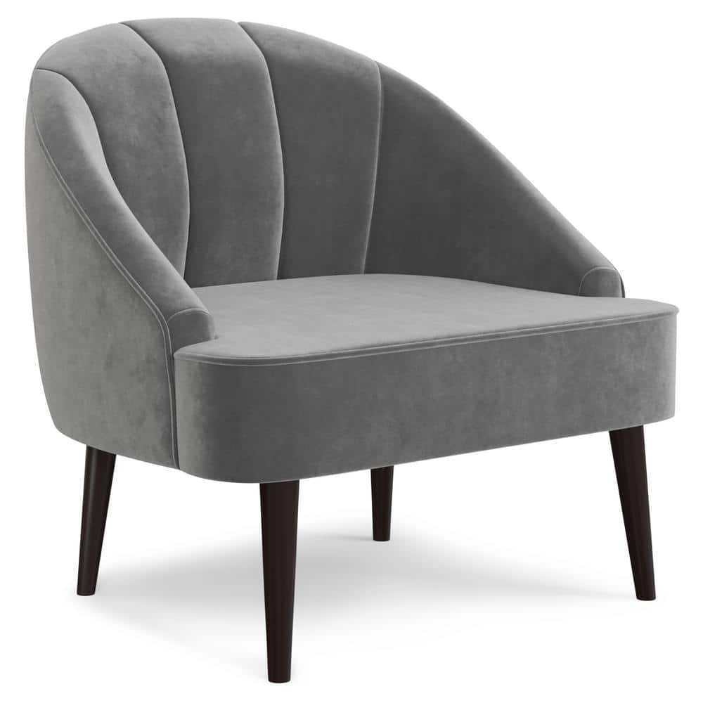 Simpli Home Harrah 33 In Wide Contemporary Accent Chair In Smoky Grey   Smoky Grey Simpli Home Accent Chairs Axcharac Smg 64 1000 