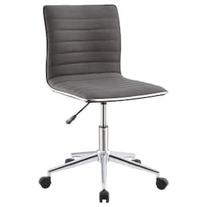 Adjustable Height Office Chair Grey and Chrome