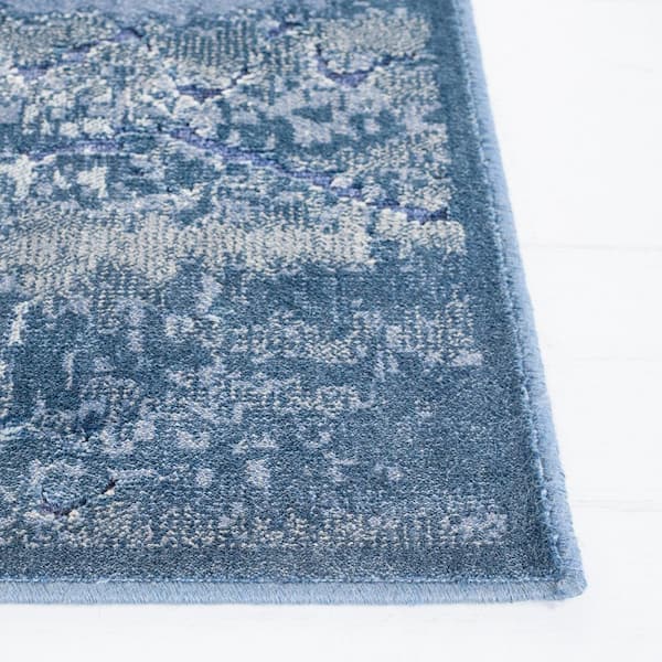 SAFAVIEH Paradise 9 ft. x 12 ft. Blue/Black Marble High-Low Area