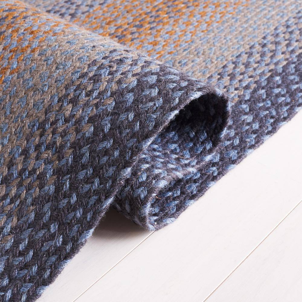 Handwoven Gray and Brown Braided 27" Reversible Runner Rug