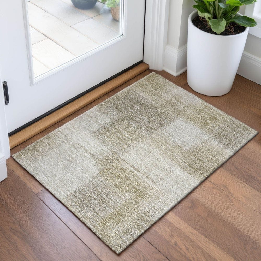 Mayfield Premium Machine Washable Abstract AMF1290 Taupe 2 ft. x 3 ft. Area Rug price history on PriceWatchPro