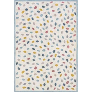 Isabela Colorful Pebbles Kids Multicolor 5 ft. x 8 ft. Mid-Century Modern Area Rug