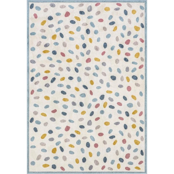 nuLOOM Isabela Colorful Multicolor 5 ft. x 8 ft. Pebbles Kids Mid-Century Modern Area Rug