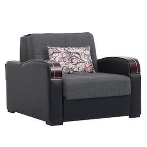 Daydream Collection Grey Convertible Armchair with Storage