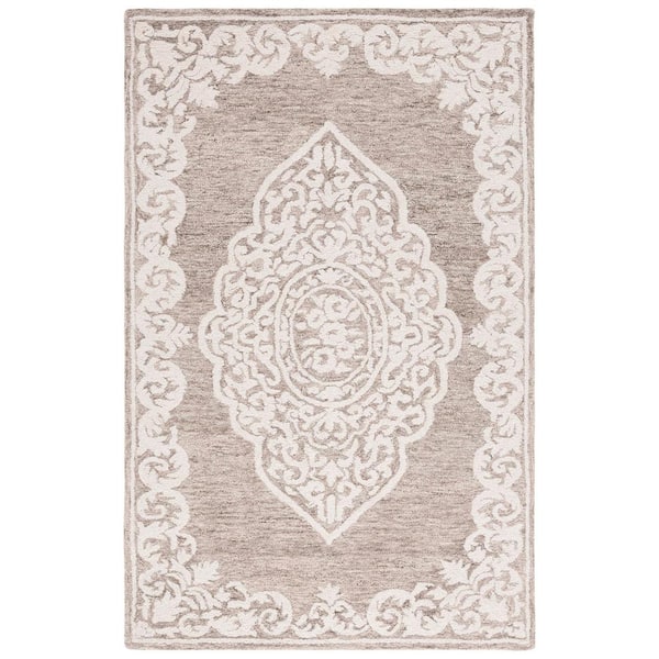 SAFAVIEH Abstract Beige/Ivory 8 ft. x 10 ft. Modern Transitional Area Rug