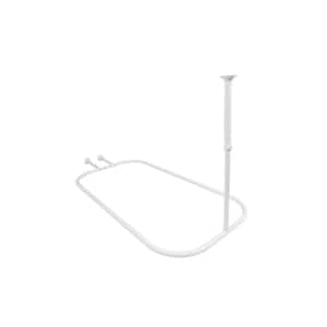 48 in. Hoop Shower Rod for Clawfoot Tub in White
