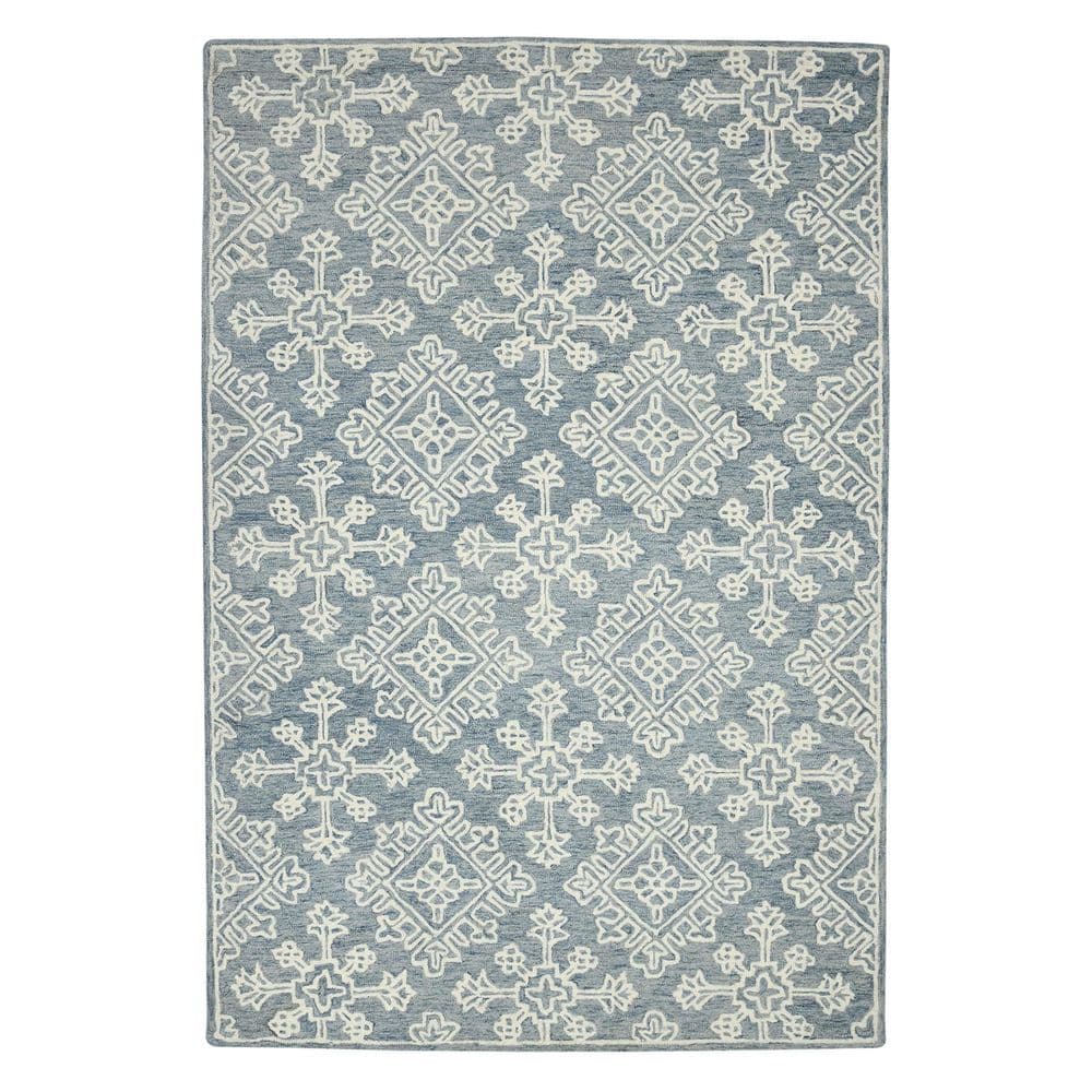 2 ft. x 3 ft. Sky Blue And Ivory Wool Oriental Hand Hooked Area Rug price history on PriceWatchPro