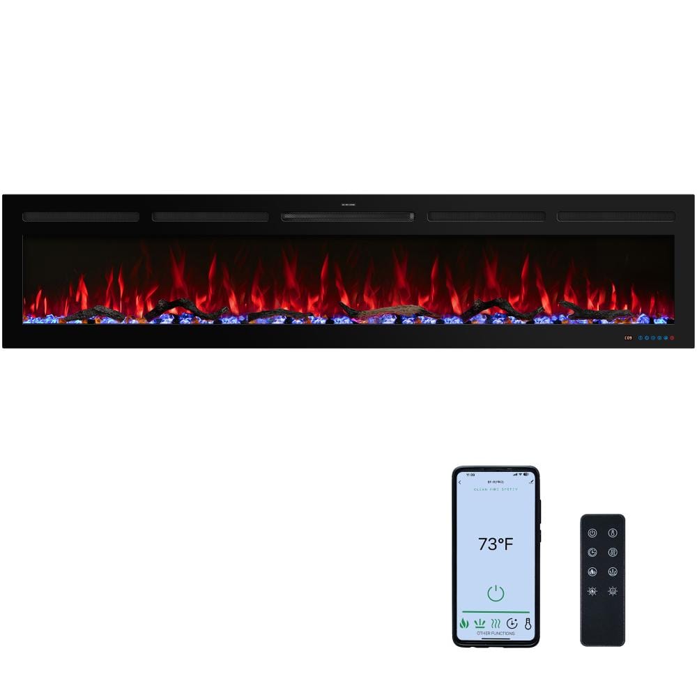 80 in. WiFi Electric Fireplace Inserts, Adjustable Flame Color & Brightness, Thermostat, 9H Timer, App, 750/1500W price history on PriceWatchPro