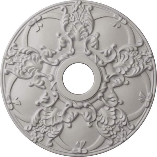 Ekena Millwork 1-3/8 in. x 18 in. x 18 in. Polyurethane Norwich Ceiling Medallion, Ultra Pure White