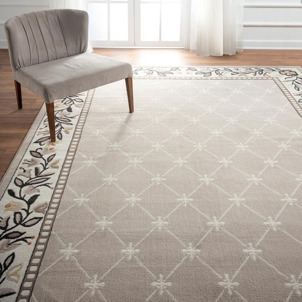 Premium Aydin Beige/Ivory 8 ft. x 10 ft. Geometric Area Rug