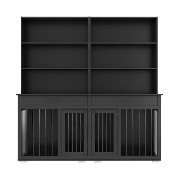 Oak Wooden Dog Crate Storage For Small Home Office