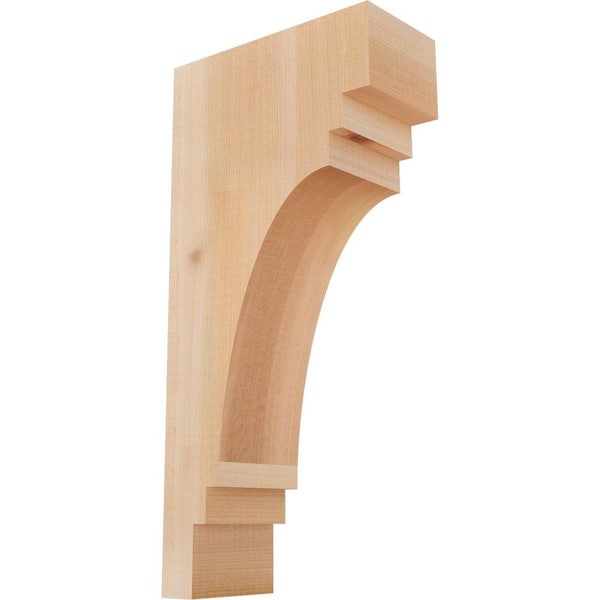 Ekena Millwork 3-1/2 in. x 8 in. x 16 in. Western Red Cedar Pescadero Smooth Corbel