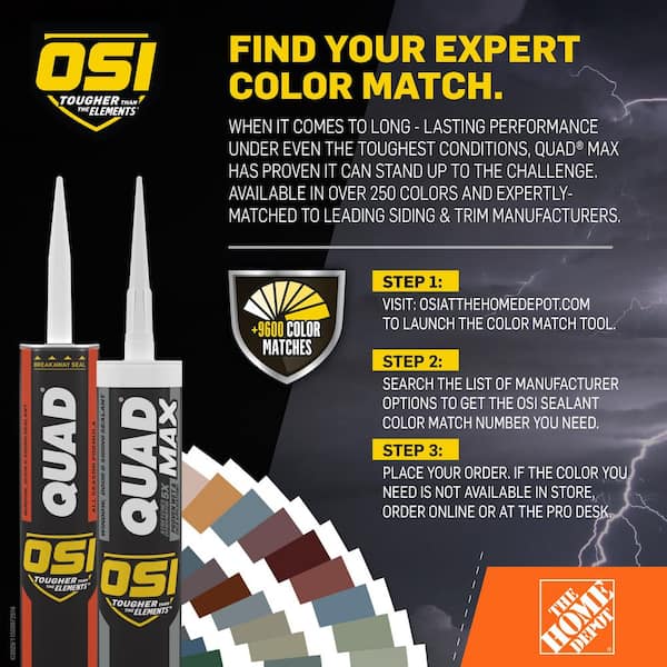 OSI QUAD Window, Door and Siding Sealant VOC - Gray #517 10 oz
