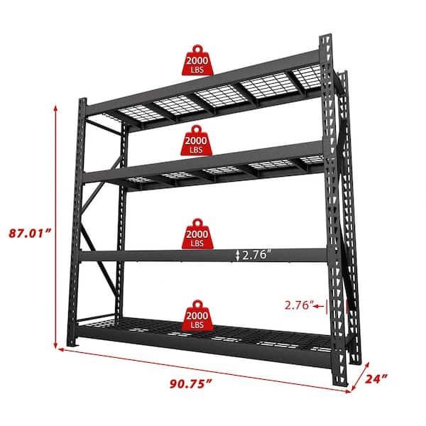 VEIKOUS 87 in. Tall 4-Tier Metal Heavy-Duty Adjustable Garage