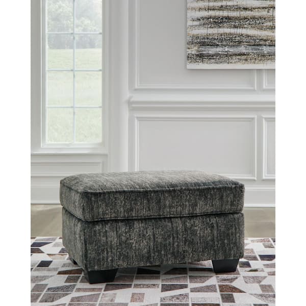 Signature DESIGN BY ASHLEY Lonoke Gray Polyester Rectangle Cocktail Medium Ottoman
