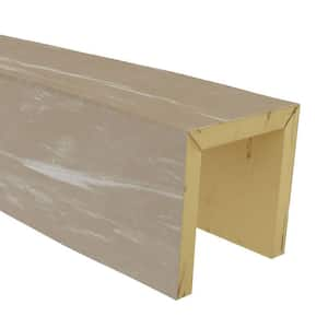 SAMPLE - 6 in. x 6 in. x 12 in. 3 Sided (U-Beam) Riverwood White Washed Endurathane Faux Wood Ceiling Beam Premium