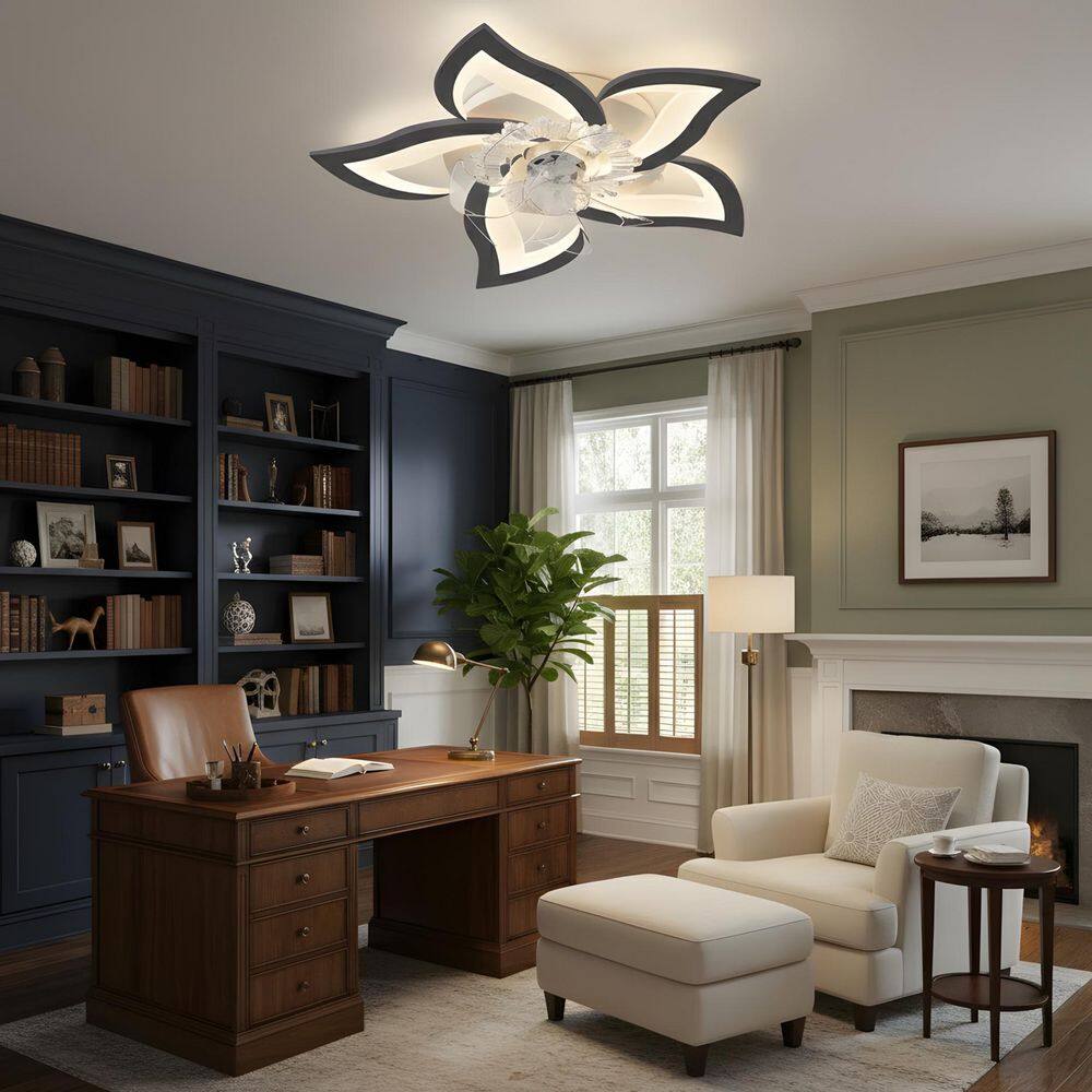 27.2 in. LED Indoor Black Low Profile Ceiling Fan with Light Kit, Remote Control price history on PriceWatchPro