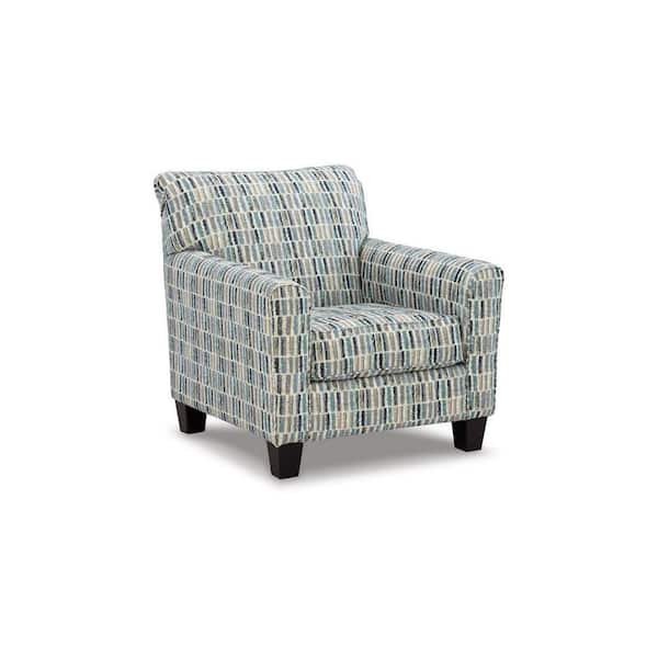 Benjara Beige, Gray and Black Polyester Armchair with Cushioned Seat