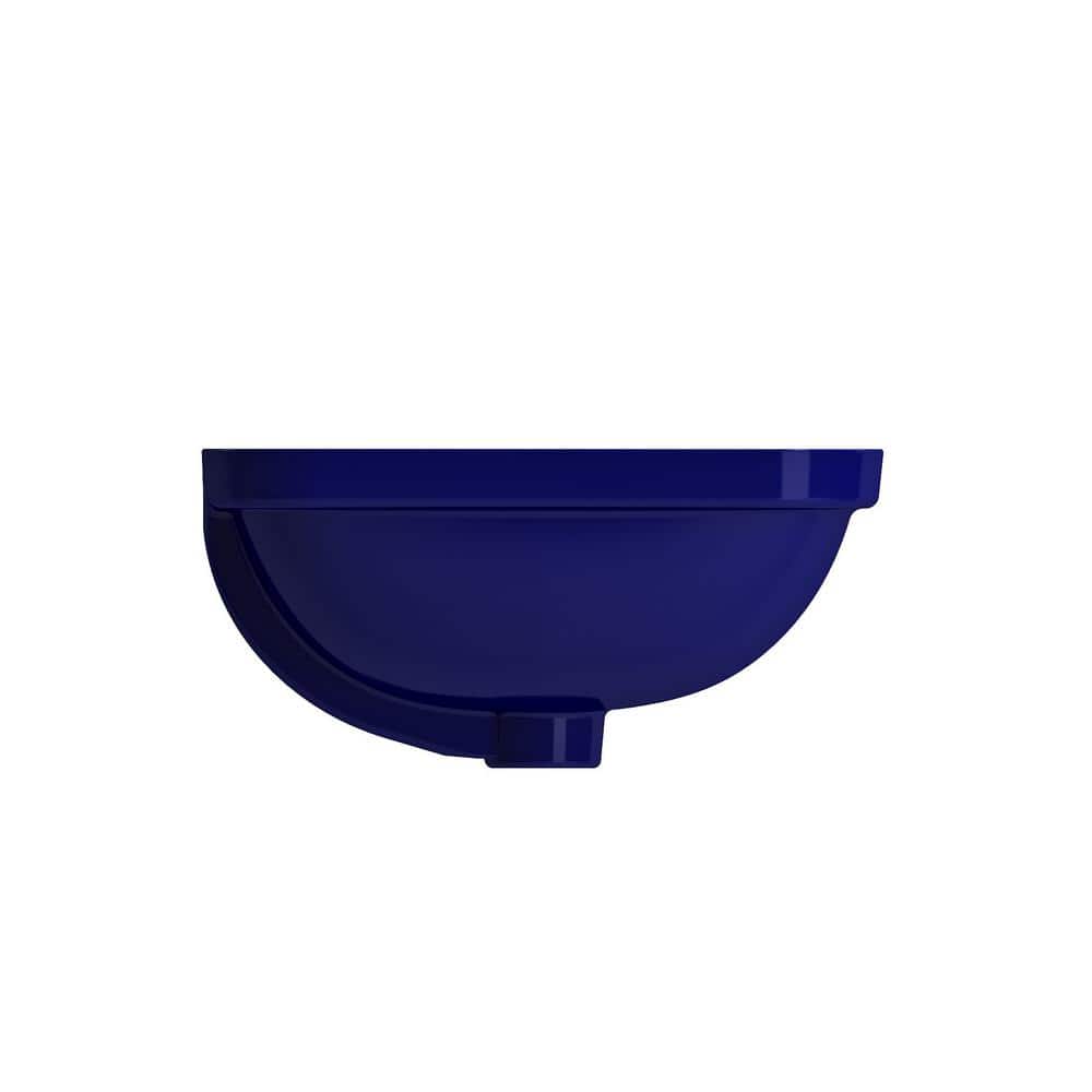 Sapphire Blue Ceramic Rectangular Undermount Bathroom Sink