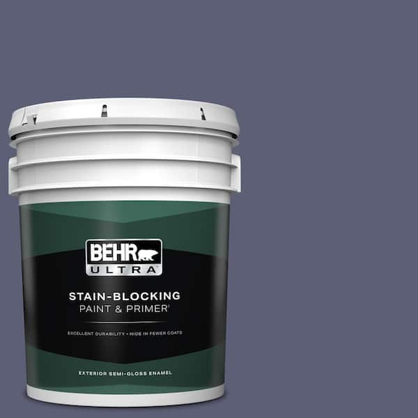 BEHR ULTRA 5 gal. #S560-6 Blue Blood Semi-Gloss Enamel Exterior Paint & Primer