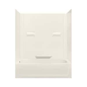 Durawall 60 in. L x 30 in. W x 73.75 in. H Rectangular Tub/ Shower Combo Unit in Bone with Left-Hand Drain