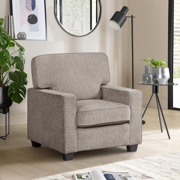 Zander Taupe Chenille Upholstery Arm Chair