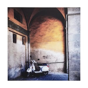 Tempered Glass Series "Le Velo I" by Veronica Olson Unframed Travel Photography Wall Art 22 in. x 22 in.