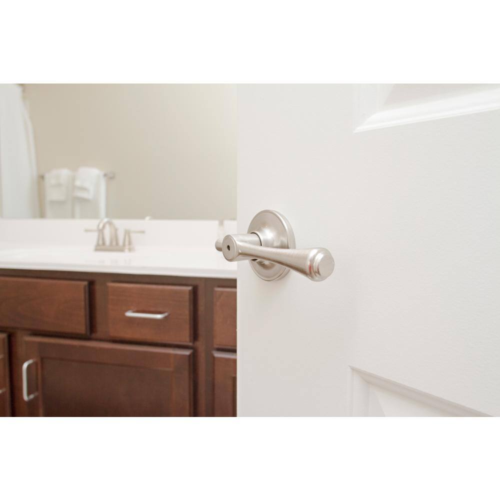 Satin Nickel Straight Lever Privacy Door Handle