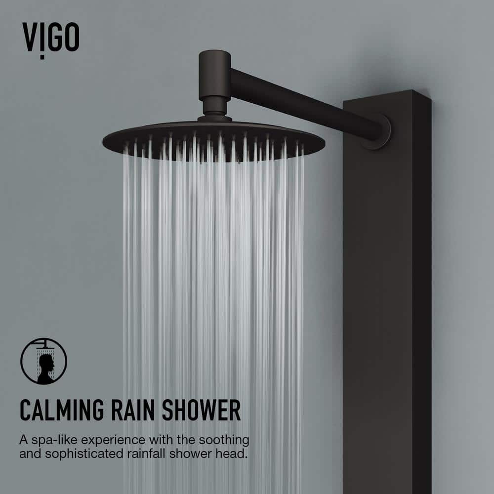 Sutton 58" Matte Black Stainless Steel Shower Panel with Hand Shower