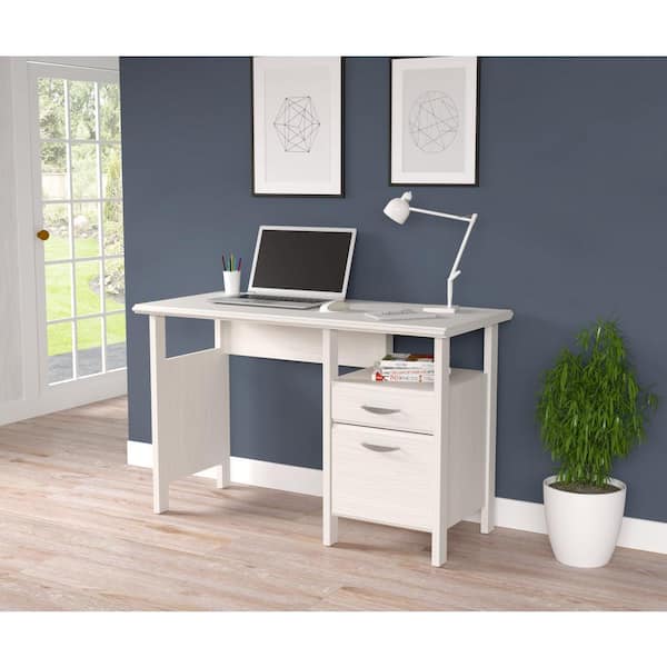 Inval 47W Computer Desk With X Frame, Smoke Oak