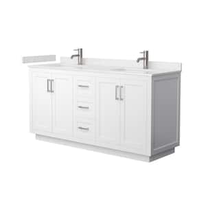 Miranda 66 in. W x 22 in. D x 33.75 in. H Double Bath Vanity in White with Carrara Cultured Marble Top