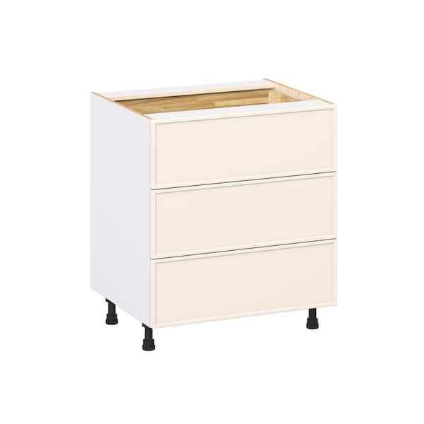 Fairview 30 in. Wx24 in. D x 34.5 in. H Assembled Slim Shaker Drawer Base Kitchen Cabinet in Washed Linen with 4-Drawers