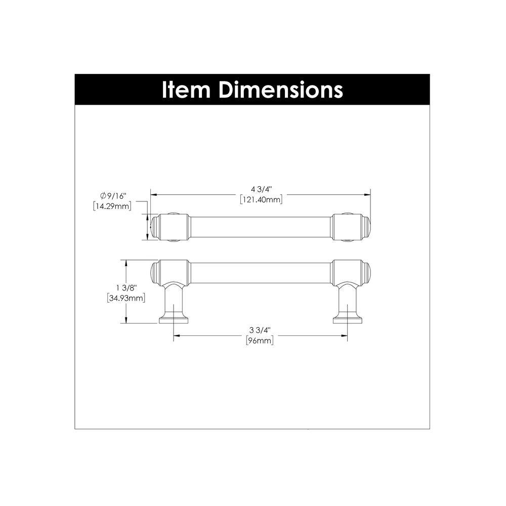 Champagne Bronze 3-3/4" Modern Cabinet Bar Pull